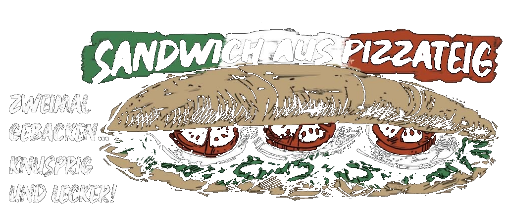 Sandwich aus Pizzateig